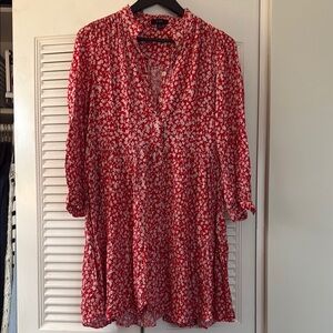 J. Crew Red Floral Dress